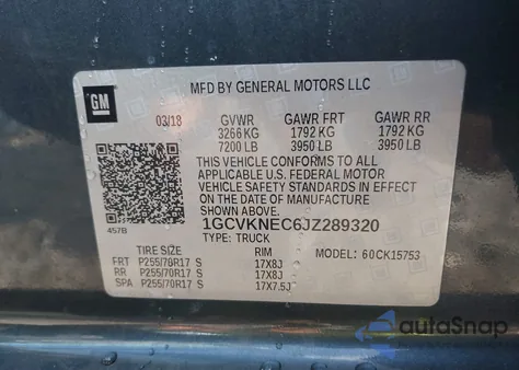 2018 Chevrolet Silverado 1500 Wt from USA, damaged, VIN 1GCVKNEC6JZ289320